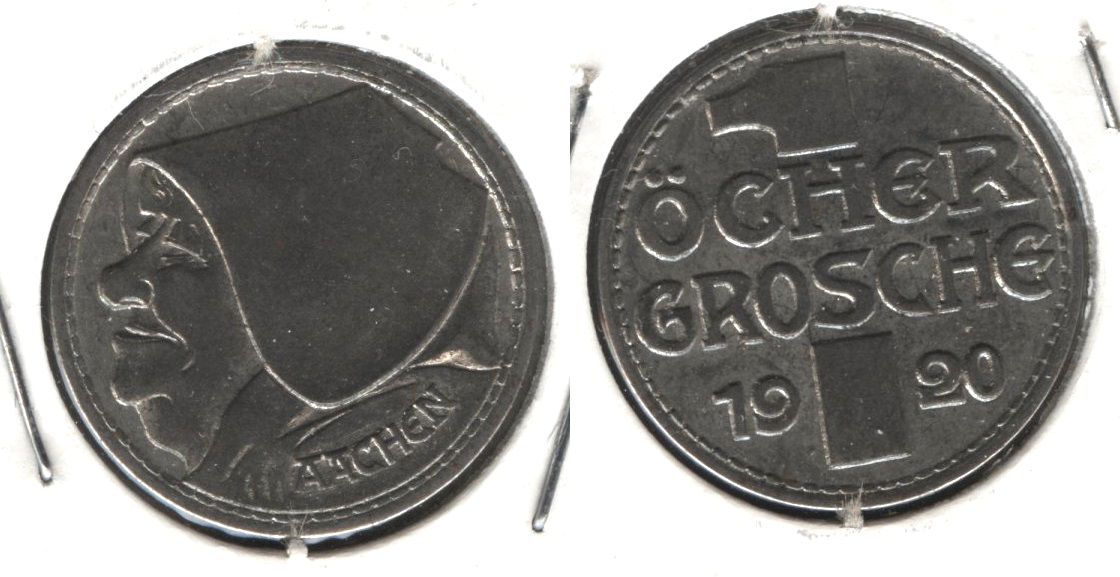 1920 Germany Notgeld 1 Ocher Grosche