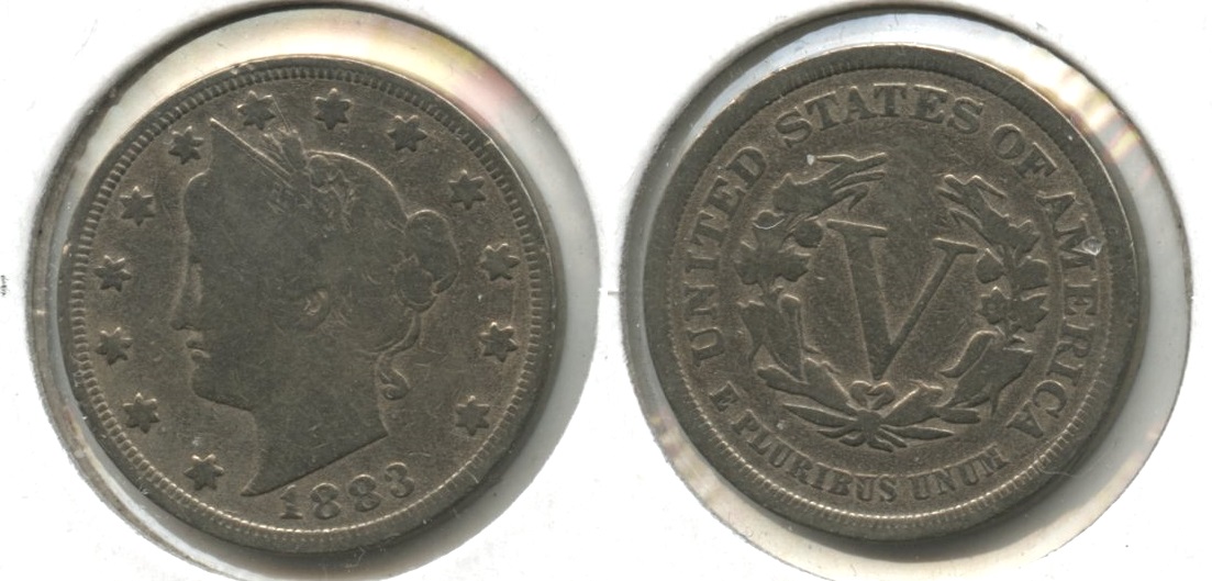 1883 No Cents Liberty Head Nickel VG-8 #ah Cleaned