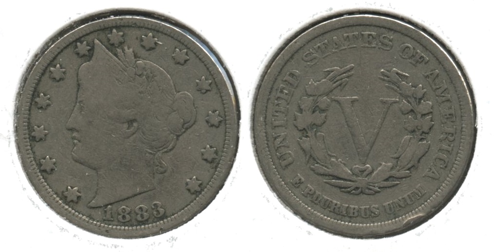 1883 No Cents Liberty Head Nickel VG-8 #y