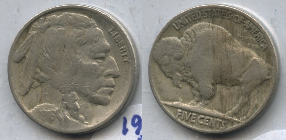 1916 Buffalo Nickel Fine-12 #ah