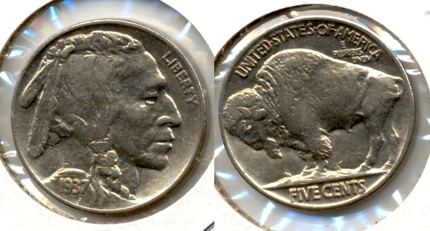 1937 Buffalo Nickel AU-53 f