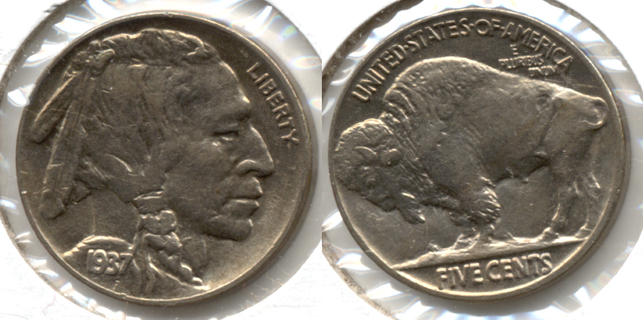 1937 Buffalo Nickel AU-55 w