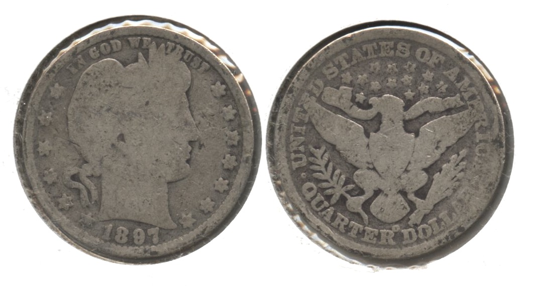 1897-O Barber Quarter AG-3+ #ab