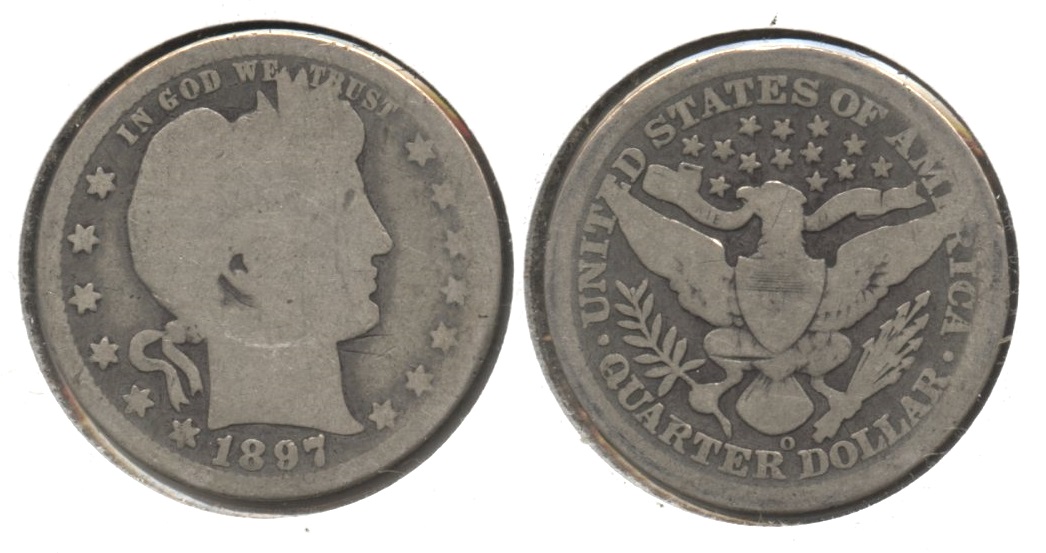1897-O Barber Quarter AG-3+ #ac
