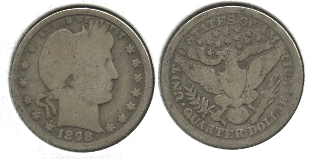 1898 Barber Quarter Good-4 #ae