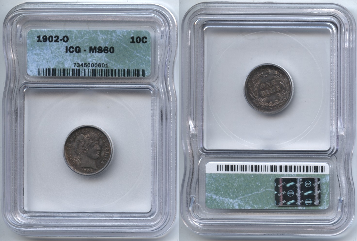 1902-O Barber Dime ICG MS-60
