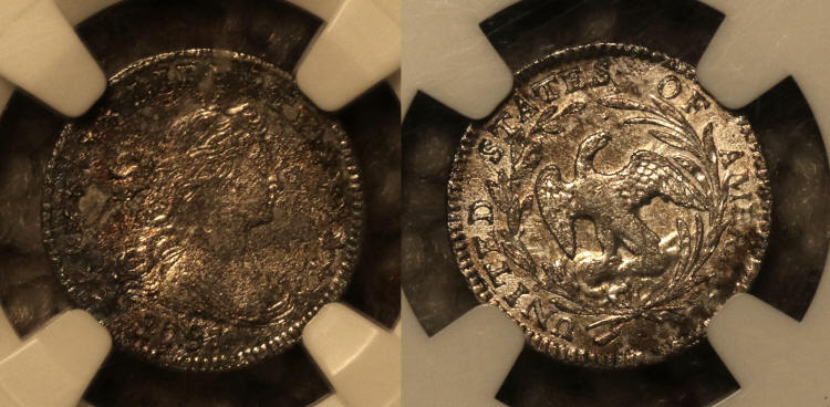 1797 Draped Bust Half Dime NGC AU Details camera small