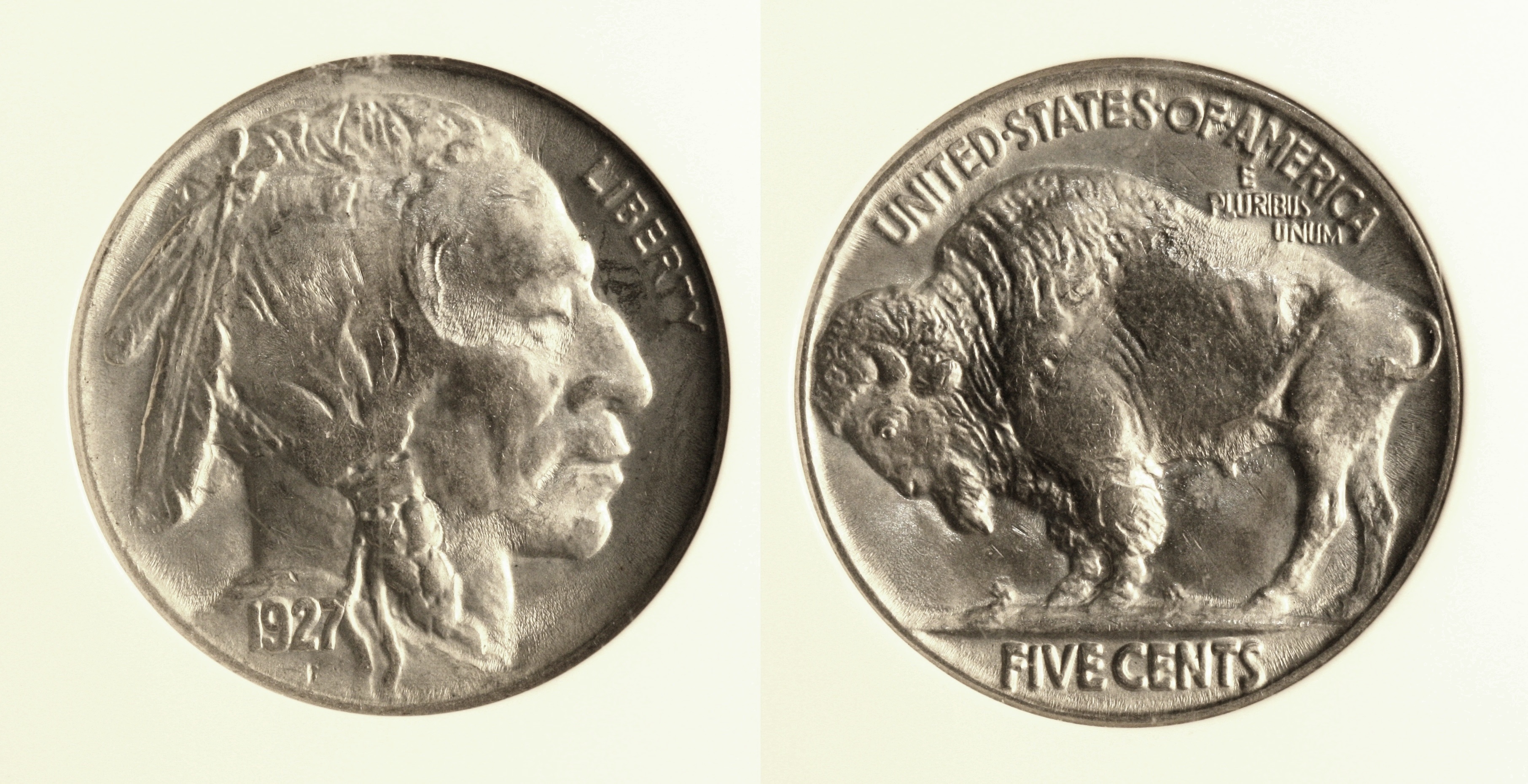 1927 Buffalo Nickel PCI MS-65 camera